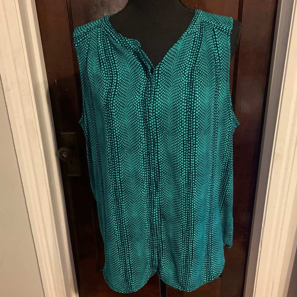 Teal Apt 9 Sleeveless Polka Dot Women's Top Size XL